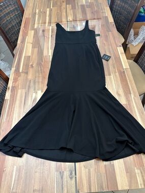 NWT Flawed Plus Sz XL Lulu's Black Mermaid Midi Dress Sleeveless Square Neck